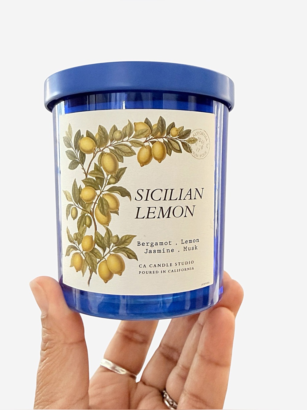 Leoben Company Sicilian Lemon Scented Candle - Blue Jar